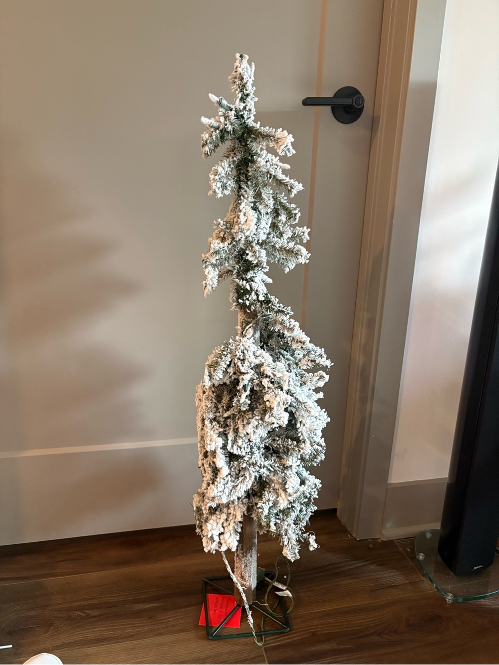 Flocked Slim Artificial Pine Tree for Holiday Décor - White